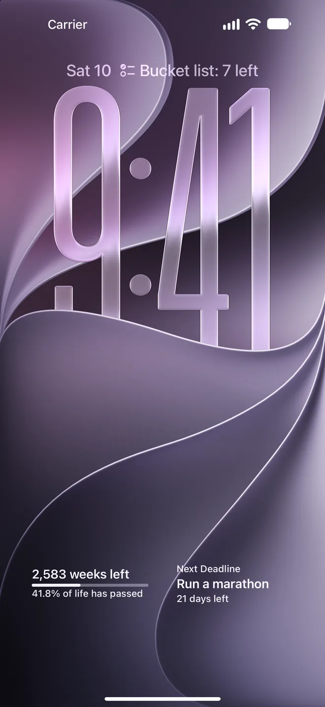 Clessidra widgets on the Lock Screen